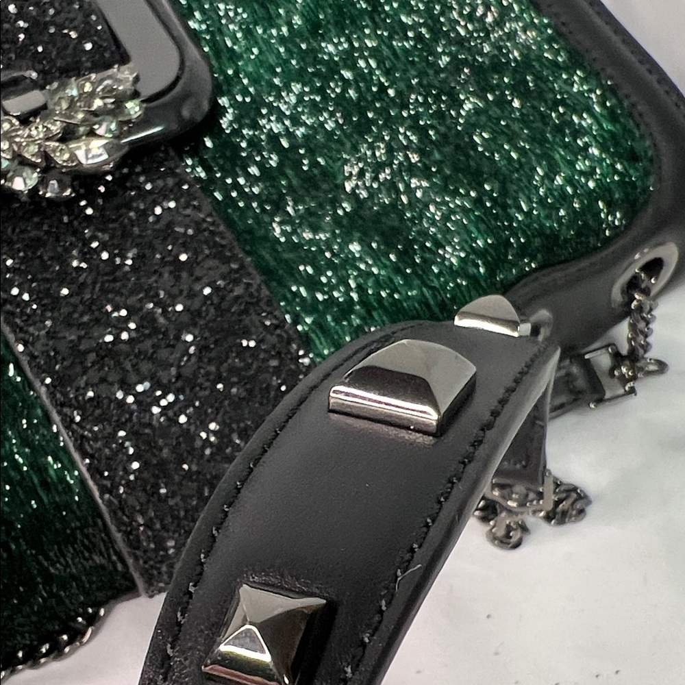 Patrizia Pepe Black and Green Shoulder Bag - Picture 11 of 15